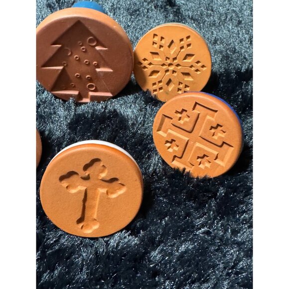 Rycraft Ceramic Cookie Stamps With Assorted Holiday Designs Set Of 5 - Picture 5 of 7